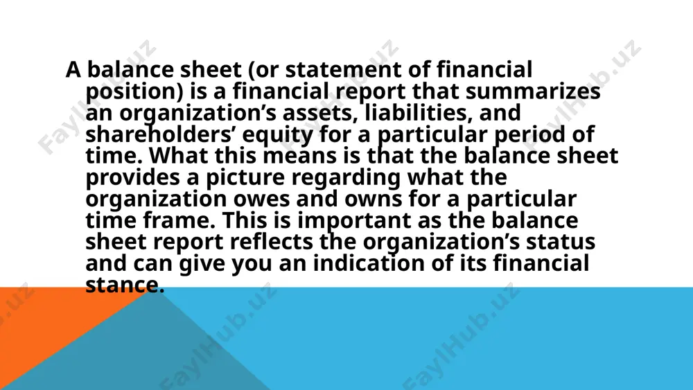 unts receivable and inventory. what does the balance sheet tell me? the balance sheet is a very telling document. it reveals: the company’s degree of liquidity- does the organization have enough cash or liquid assets to pay obligations? the nature of the business- what are the risks involved? are the accounting principles and methods appropriate, conservative, or aggressive compared to others in its industry? are judgments about the selection and method of application of accounting principles based on substance, rather than form? the use of historical cost or fair value measurement methods-how great a difference is there between the amounts resulting from the historical image3.png image4.png /docprops/thumbnail.jpeg