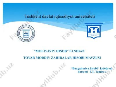 tovar-moddiy zaxiralar hisobi — PPTX