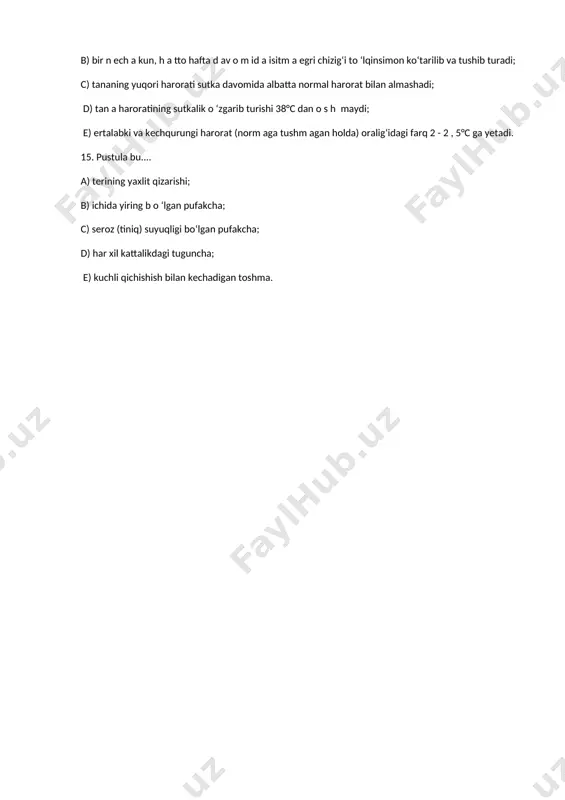 yuqumli kasalliklar haqida test savollar to‘plami - Page 3