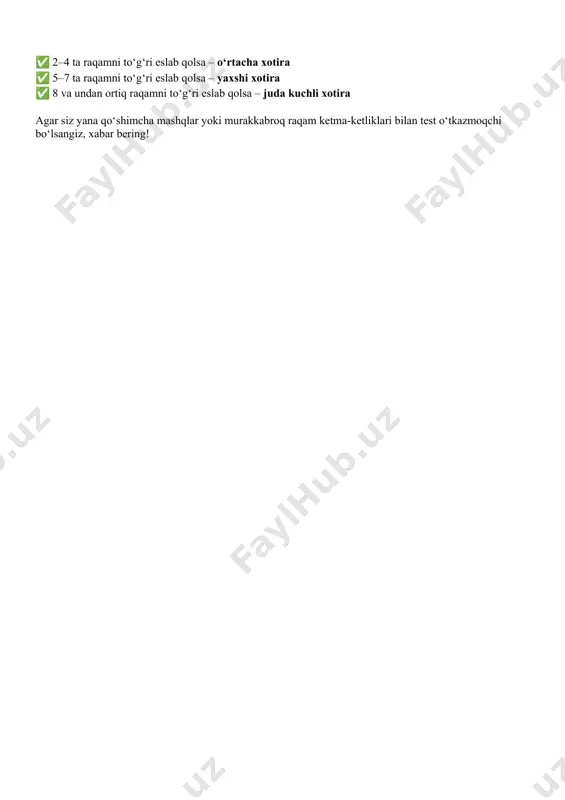 raqam oralig‘i testi haqida ma'lumot va savollar - Page 2