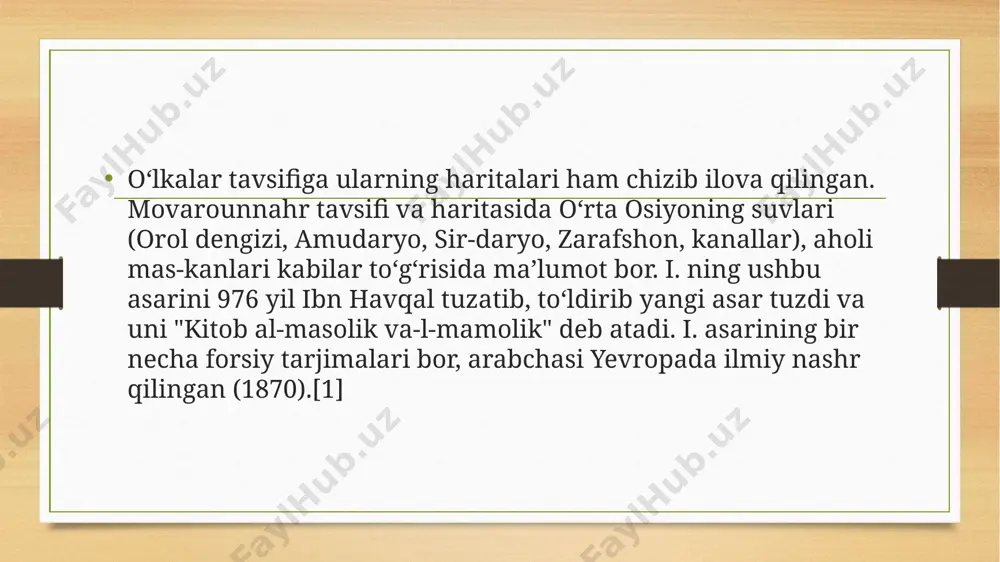 istaxriyning “kitab al masalik val mamalik” asari - Page 5