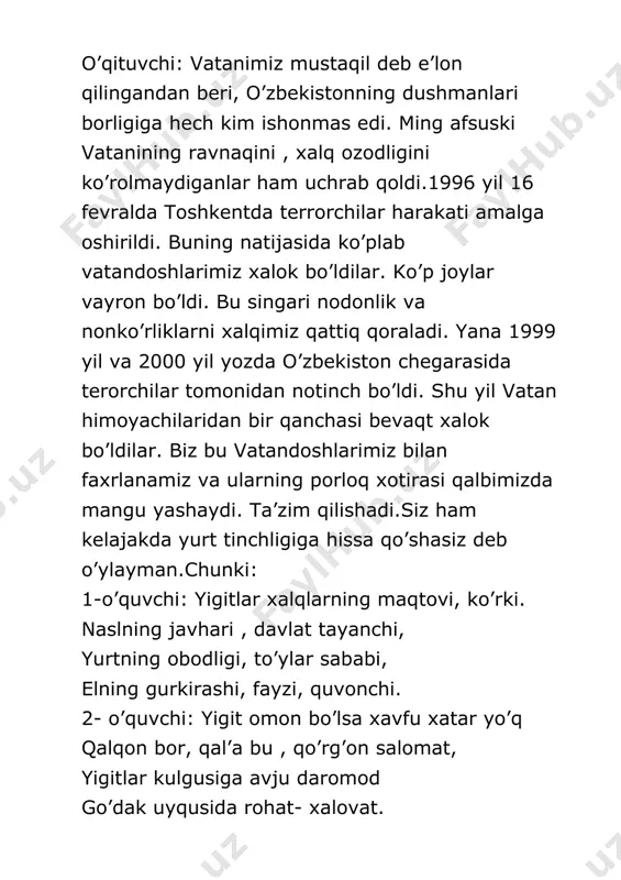 vatan himoyachilari kuni – tadbir senariysi - Page 5