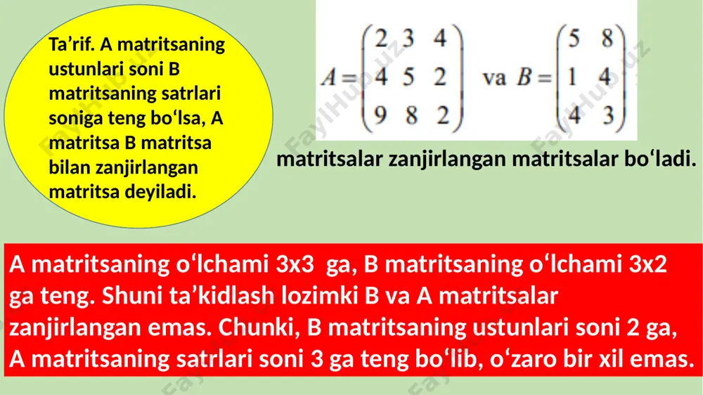matritsalar haqida tushuncha determinantlar nazariyasi elementlari yuqori tartibli determinant - Page 5