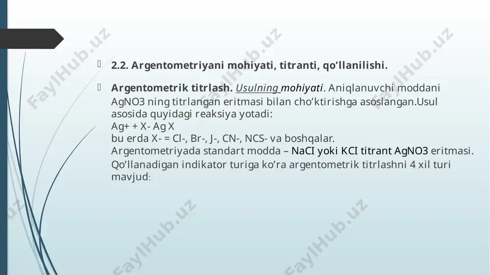 geksatsianometrik va merkurimetrik argentrometrik titirlash - Page 5