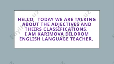 the adjectives and their classifications — PPTX