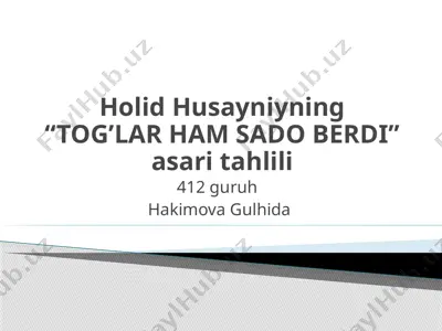 tog’lar ham sado berdi — PPTX