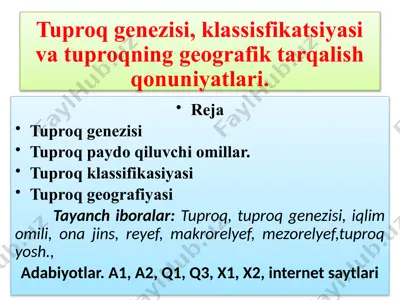 tuproq genezisi — PPTX