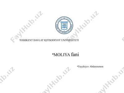 6-mavzu. moliyaviy bozorlar — PPTX