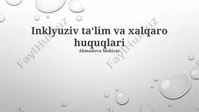 inklyuziv ta‘lim va xalqaro huquqlari — PPTX