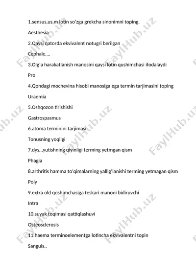 medical terminology sinonimlari — DOCX