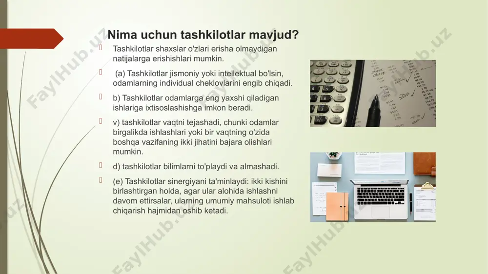 aqsadlari va vazifalari menejerlar maqsadlarni qo'yishda to'liq erkin emaslar: ular manfaatdor tomonlarning turli guruhlarini ko'rib chiqishlari kerak. menejerlar har bir tashkilotga ta'siri turlicha bo'lgan manfaatdor tomonlar uchun agent sifatida harakat qilishadi. shuning uchun biznesdagi agentlik munosabatlari tashkilot egalari (aktsiyadorlar) o'rtasida "asosiy", tashkilotni ularning nomidan boshqaradiganlar (kompaniya direktorlari) o'zlarining "agentlari" sifatida ajratilishini anglatadi. manfaatdor tomonlar - bu tashkilotning ishi bilan qiziqishi mumkin bo'lgan shaxslar yoki guruhlar. ushbu manfaatdor tomonlar tashkilot ichida, tashkilot bilan bog'langan yoki tashkilotdan tashqarida bo'lishi mumkin. ichki manfaatdor tomonlar: xodimlar va boshqaruv bog'langan manfaatdor tomonlar ichki manfaatdor tomon himoyalash uchun qiziqishlar javob xavfi menejerlar va xodimlar ish / martaba aksiyadorlarning manfaatlaridan ko'ra "tizim maqsadlari" ga intilish pul sanoat harakati rag'batlantirish amalga oshirishga xalaqit beradigan salbiy kuch foyda boshqa joyga ko'chishni rad etish mamnuniyat istefo bog'langan manfaatdor tomon himoyalash uchun qiziqishlar javob xavfi aksiyadorlar (korporativ strategiya) aktsiyadorlar boyligining o'sishi, rentabellik, e / e nisbati, bozor kapitallashuvi, dividendlar va rentabellik …