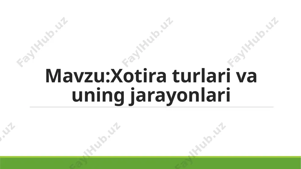 siatsiyalarning hosil bo’lganini odam keyinchalik biror narsani esga tushirish paytida bo’ladi. xotiraning nerv-fiziologik mexanizmlari xususida to’xtalar ekanmiz, so’nggi yillarda texnikaning g’oyat tez rivojlanishi natijasida turli esda olib qoluvchi apparatlarga bo’lgan ehtiyoj benihoya ko’payib ketganligini ta’kidlash joiz. bu o’z navbatida xotiraning nerv-fiziologik mexanizmlarini psixolog va fiziologlardan tashqari injenerlar, bioximiklar, genetiklar hamda kibernetiklar tomonidan o’rganilishiga olib keldi. natijada xotiraning nerv fiziologik mexanizmlarini tushuntiruvchi bir qancha yangi nazariyalar maydonga keldi. faqat xotira insoniylik madaniyatining yo‘qolib ketmasligiga, tafakkurimizning tadbiq etilishiga va tuyg‘ularimizning kechishiga ko‘mak beradi. bosh miya po‘stlog‘ida paydo bo‘ladigan tashqi olam obrazlariizsiz yo‘qolib ketmaydi. ular uzoq vaqt davomida saqlanib qoladigan iz qoldiradilar. psixikamizdagi xotira ularning zahirasi bo‘lib xizmat qiladi. unda kechadigan barcha jarayonlar mnemik jarayonlar deb ataladi (yunonchadan «mnema» - xotira). shunday qilib, xotira – bu inson tomonidan o‘tmish tajribasini esda olib qolish, saqlash va keyinchalik eslashning psixik jarayoni. inson hayotida xotiraning o‘rni beqiyosdir.biz xotiramizning mavjudligiga shukronalar aytmog‘imiz lozim . u bizni noto‘g‘ri …