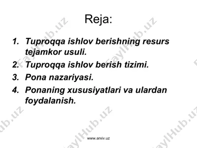tuproqqa ichlov berish — PPT
