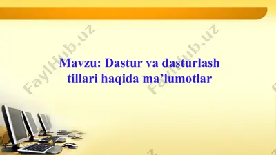 dastur va dasturlash tillari haqida savol javoblar — PPTX