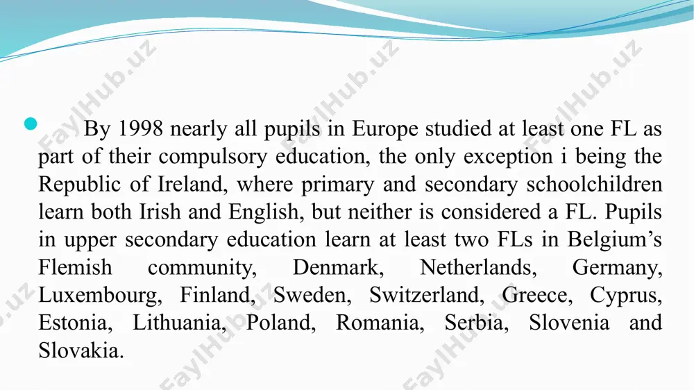 des has had high influence. it was said before that, the framework is a planning instrument that provides a common basis and terminology for describing objectives, methods and approaches, skills, practices and assessments in language teaching, and it is used for planning syllabuses, examinations, teaching materials, and teacher training programs throughout europe. historical survey of fl teaching in the world language teaching has been around and changing over the centuries. it is very interesting to look back at the history of fl. it serves us to get to know the different trends and choose the best way t to teach the fl. the history of fl teaching goes back at least to the ancient greeks. they were interested in what they could learn about mind and the will through language learning. the romans were probably the first to study a fl officially. they studied greek, taught by greek tutors and …