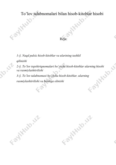 to’lov talabnomalari bilan hisob-kitoblar hisobi — DOCX