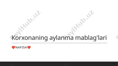 korxonaning aylanma mablag'lari — PPTX