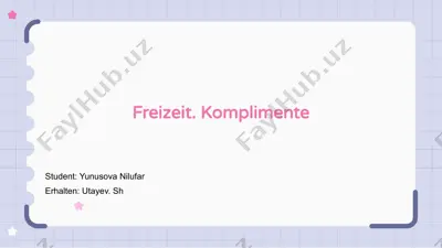freizeit. komplimente — PPTX