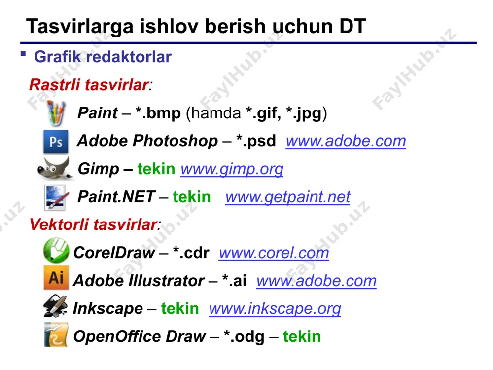 – *.doc, *.xls, *.mdb web-stranitsi so skriptami zarajayut ne zarajayut tekst – *.txt risunki – *.gif, *.jpg, *.png, *.tif zvuk (*.wav, *.mp3, *.wma) video (*.avi, *.mpg, *.wmv) lyubie dannie (bez programmnogo koda) dlya togo, chtobi virus smog vipolnit kakie-to deystviya, on doljen okazatsya v pamyati v vide programmnogo koda i poluchit upravlenie. 24 sposobi zarajeniya zapustit zarajenniy fayl; zagruzit kompyuter s zarajennoy disketi ili diska; pri avtozapuske cd(dvd)-diska ili flesh-diska; otkrit zarajenniy dokument s makrosami (word ili excel); otkrit soobshenie e-mail s virusom; otkrit web-stranitsu s virusom; razreshit ustanovit aktivnoe soderjimoe na web-stranitse. 25 klassicheskie virusi faylovie – zarajayut fayli *.exe, *.sys, *.dll (redko – vnedryayutsya v teksti programm). zagruzochnie (butovie, ot angl. boot – zagruzka) – zarajayut zagruzochnie sektora diskov i disket, pri zagruzke srazu okazivayutsya v pamyati i poluchayut upravlenie. polimorfnie – pri kajdom novom zarajenii nemnogo menyayut svoy kod. makrovirusi – zarajayut dokumenti s makrosami (*.doc, *.xls, …