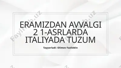 italiya va uning qadimgi aholisi — PPTX