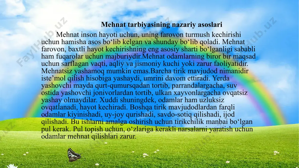 muni yosh avlodga mehnat tarbiyasi berish masalasi hozirgi davrda eng dolzarb mavzu hisoblanadi. mehnat har bir kishi kamolotida va umuman jamiyat taraqqiyotida muhim ahamiyat kasb etadi. bog’cha yoshidagi bolalarni jismoniy, aqliy, axloqiy va estetik tomondan tarbiyalashda mehnat tarbiyasi muhim ahamiyatga egadir. mehnat har bir yosh guruhidagi bolalarning o‘ziga xos xususiyatlarini e’tiborga olib tashkil etiladi, unga to‘g’ri rahbarlik qilingandagina yetarli natijaga erishish mumkin. maktabgacha ta’lim yoshidagi bolalar mehnatining o‘ziga xos tomonlari ko‘pgina olimlar tomonidan olib borilgan ilmiy ishlarda keng o‘rganib chiqilgan 10 bolalar mehnatining muhim belgisi uning ma’lum maqsadga qaratilganligidir. kichik bog’cha yoshidagi bolalarning mehnati biror jarayonga oid harakat bo‘lib, u faqat kattalarning rahbarligi natijasidagina amalga oshirilishi mumkin. bola kubiklarni bir joydan ikkinchi joyga, mashinadan – stolga, stoldan mashinaga ko‘chiradi va hokazo. tarbiyachi boshqa stol ustidagi kubiklarni ko‘rsatib, uni mashinada ortib olib borish kerakligini aytadi. bola kubiklarni mashinasida shkafga tashiy boshlaydi va joyiga tartibli qilib joylab qo‘ya boshlaydi. «qatnov» bir necha …