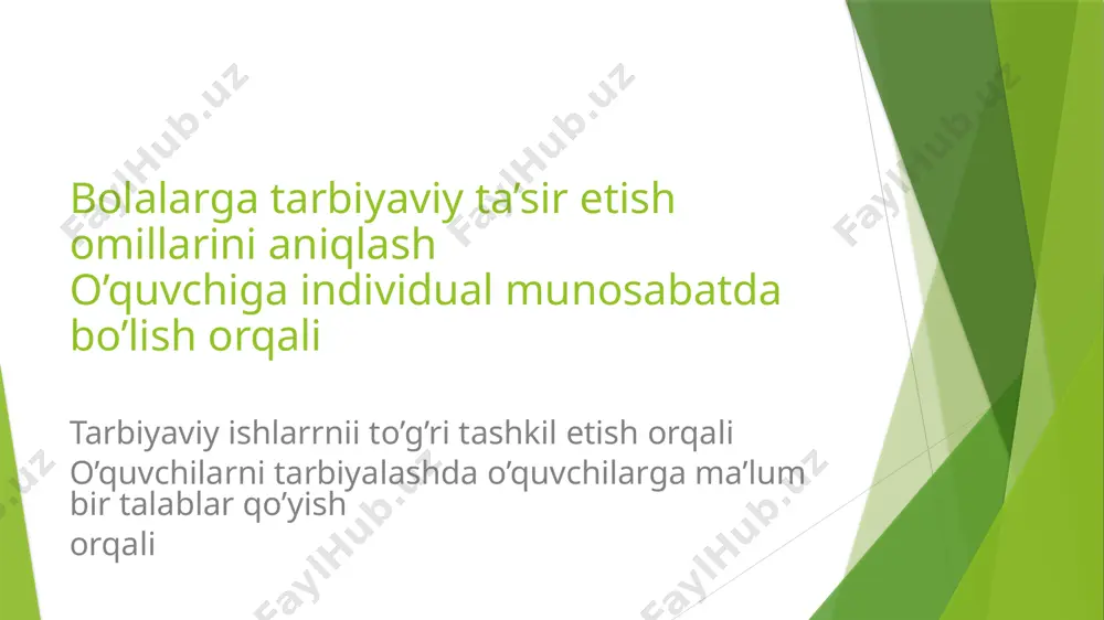 an tipik xususiyatlarni o’rganmoq kerak. shuni hisobga olish kerakki, o’quvchilar har doim o’sib-rivojlanib boradi va shu bilan birga ularning qiziqishlari ham domiy o’zgarib turadi. shuning uchun ham o’quvchilarni faqat rivojlanishga o’rgatmoq zarur. o’quvchilarni tabiiy hayot va ish faoliyati sharoitida o’rganish. o’quvchi ta’lim jarayonida ijtimoiy foydali maslahatga va jamoat ishiga jalb qilish lozim.o’quvchilarning oqituvchi, o’quvchilar jamoasi, ota- onalar va tevarak-atrofdagilar bilan krishadigan munosabatlarini o’rganish lozim. bu munosabatlart jarayonida shaxs yanada to’la ochiladi. o’rganishda turli metodlar va usullardan foydalanish mumkin. ota-onalar bilan suhbat jarayonlari ham bolani o’rganishga yordam beradi. o’quvchilarni o’rganob ularni hayoti va turmush sharoiti bilan tanishish. o’quvchilarning axloqiy xislatlari, uning yutuq va kamchiliklari, ta’lim-tarbiya olish jarayonida uy sharoiti, tashqi muhit ham inobatga olinadi. shaxsning alohida xususiyatini emas, balki butun shaxsini o’rganmoq darkor. sinf rahbari tarbiyaviy ishlarning turli bosqichlarida o’quvchi xulq-atvorining ayrim tomonlarini o’rganishga e’tiborr qaratishi mumkin. o’quvchini har tomonlama o’rgatishga erishmoq uchun, dasturni oldindan yaxshi o’ylab tuzish, o’quvchilarni o’rgatish rejasini, …
