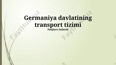 germaniya davlatining transport tizimi — PPTX