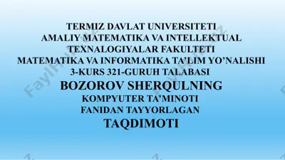 kompyuter ta'minoti — PPTX