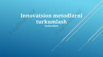 innovatsion metodlarni turkumlash — PPTX