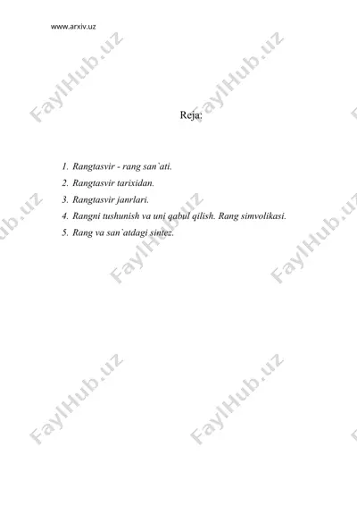 rangtasvir o`qitishning nazariy asoslari — DOC