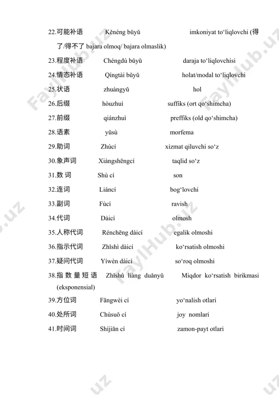 xitoy tili grammatik terminlar - Page 2