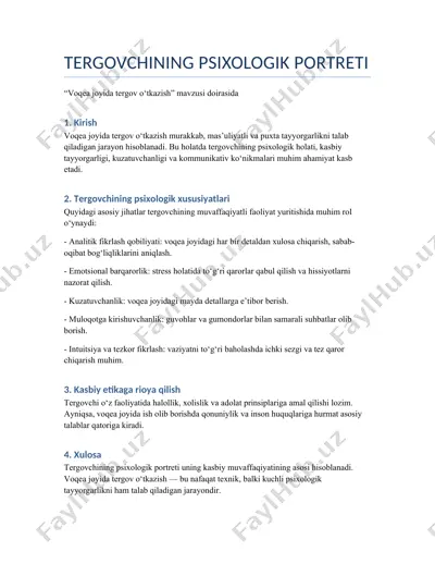tergovchining psixologik portreti — DOCX