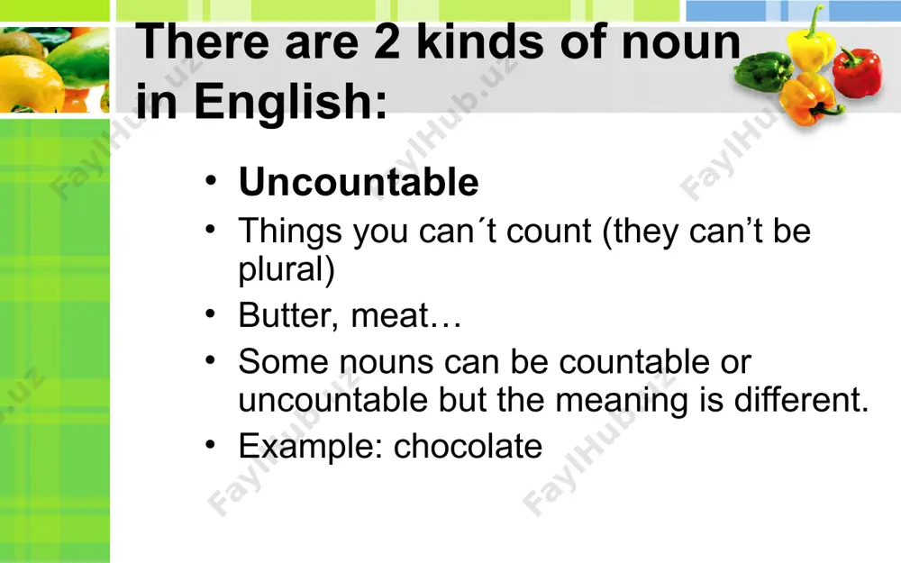countable / uncountable nouns - Page 4