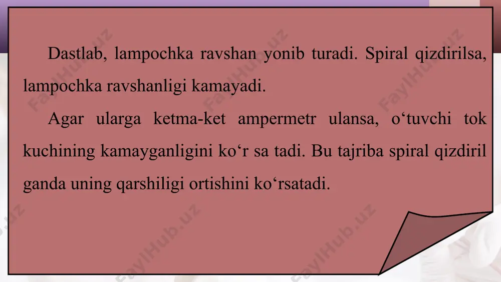 metall o‘tkazgichlar qarshiligining temperaturaga bog‘liqligi 10 - sinf - Page 5