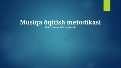 musiqa ŏqitish metodikasi — PPTX