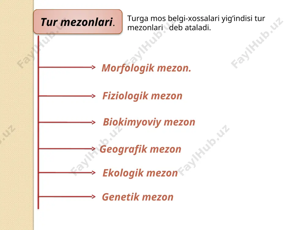 ladi. ular o`ziga o`xshash organizmlar guruhidan bir yoki bir necha mutatsiya bilan farq qiladi. tur ichidagi munosabatlarni keng ma’noda tushunish lozim. chunki u organizmlarning turli yosh bosqichlari (gametalar, zigotalar, murtaklar, lichinkalar va har xil yoshli organizmlar)ni o`zida birlashtiradi. xarakter jihatdan u turg`un, davriy va epizodik bo`lib, individual, gruppa ichida, gruppalararo munosabatlarni o`zida mujassamlashtiradi. tur ichidagi munosabatlar turg`un hamda o`zgaruvchan bo`ladi. turg`un munosabatlar nasldan-naslga o`tadigan irsiy jihatdan mustahkam munosabatlardir. o`zgaruvchan munosabatlar esa qisqa vaqt ichida vujudga keladi. tur ichidagi munosabatlar evolyutsion ahamiyatga ko`ra bir-biridan keskin farq qiladi. ulardan ba’zilari turning bir butunligini ta’minlagani holda, boshqalari uning evolyutsiya jihatdan o`zgarishiga qaratiladi. tur ichidagi munosabatlar. tur ichidagi munosabatlarning takomillashishi tufayli bir turga mansub organizmlarning bir-biriga nisbatan xilma-xil moslanishlari vujudga keladi. masalan, qushlarda qo`yilgan tuxum soni, sut emizuvchilarda yangi tug`ilgan bolalarning soni tabiiy tanlanish ta’siri bilan oziq miqdoriga qarab ma’lum darajada saqlanadi. bu hodisa koloniya bo`lib yashaydigan hasharotlarga ham xos. chunonchi, termitlarda ko`payishning birinchi …