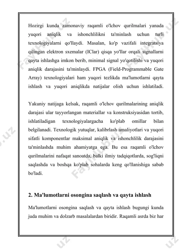 un mo'ljallangan oddiy raqamli termometrlarning narxi odatda 5 dan 25 dollargacha bo'ladi. infraqizil raqamli termometrlar biroz qimmatroq bo'lib, ular 30 dan 100 dollargacha yoki undan qimmatroq ham bo'lishi mumkin. 3. **raqamli o'lchagichlar** (vernier caliper yoki mikrometrlar): oddiy versiyalarining narxi taxminan 20 dan 50 aqsh dollarigacha bo'lishi mumkin. aniqroq va industrial foydalanish uchun mo'ljallanganlar esa 200 dollardan 1000 dollargacha yoki undan ko'p. 4. **raqamli chiqaruvchi qalamlari**: texnik chizmalar va dizaynlar uchun raqamli chiqaruvchi qalamlarning harajatlari 50 dan 500 dollargacha o'zgarib turadi, model va qo'shimcha funksiyalariga qarab. 5. **raqamli bosim o'lchagichlar**: bunga misol sifatida raqamli shinalar bosim o'lchagichlarini keltirish mumkin, ular odatda 10 dan 30 dollar atrofida turadi. ammo sanoat darajasida foydalaniladigan raqamli bosim o'lchagichlar bir necha yuz dollardan boshlanib, bir necha ming dollargacha borishi mumkin. 6. **raqamli havo namligi o'lchagichlar**: oddiy uy foydalanish uchun modelning narxi taxminan 20 dan 50 dollargacha. sanoat foydalanish uchun mo'ljallangan yuqori aniqlikdagi versiyalar esa bir necha …