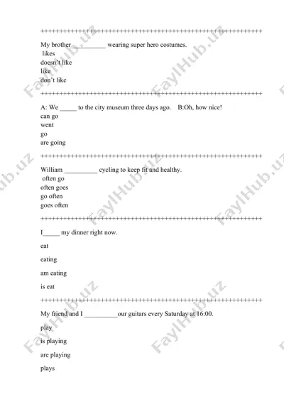 english grammar quiz — DOCX