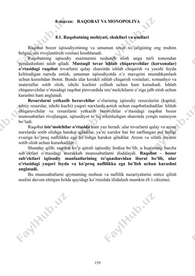 raqobat va monopoliya — DOC