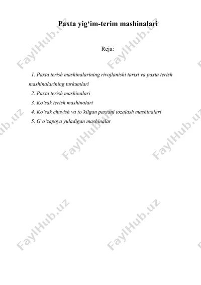 paxta yig‘im-terim mashinalari — DOCX