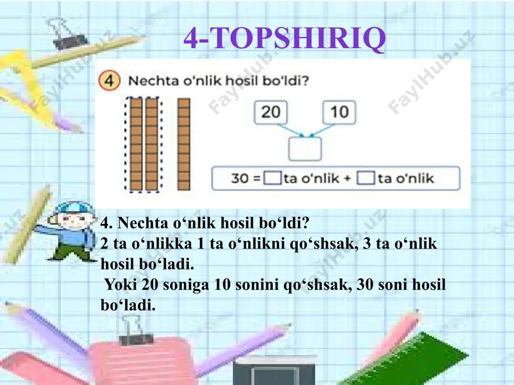 matematika darsi - 21 dan 100 gacha bo'lgan sonlar mavzusi - Page 5