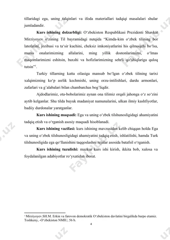 ) egasiz gaplar. egali va egasiz gap gapning lisoniy sintaktik qolipi bilan emas, balki gap kesimining lug‘aviy [w] va kesimlik qoʻshimchalari [pm] qismlarining ba’zi bir ifodalanish xususiyatlari bilan bog‘liq. 1. egasiz gaplar. bunday gaplarda kesim tarkibidagi [pm] ning shaxs-son ma’nosi oʻta kuchsizlanib, gap tarkibidagi eganing mutlaqo boʻlmasligini keltirib chiqaradi. egasiz gaplarning mavjudligiga olib keluvchi omillar kesimdagi [w] va [pm]ga bog‘liq ikki guruhga boʻlinadi[footnoteref:3]. [3: sayfullayeva r va boshqalar. hozirgi oʻzbek tili. –t., 2007. –b.340.] 1.2. egali va egasiz gaplar. [w] ga bog‘liq ravishda egasiz gapning vujudga kelishi. 1.oʻtimsiz fe’llar (masalan, bormoq, yurmoq, yugurmoq, qolmoq, erishmoq) vositasiz toʻldiruvchiga ega boʻlganligi tufayli majhul nisbat shaklini olganda, gap egasiz qoʻllanadi: 1. bugun stadionga boriladi. 2. oʻn minut qadar yoʻl yurildi. (oyb.) 3. institutning oʻttiz yili davomida ulkan yutuqlarga erishildi. 4. кatta trassaga chiqish uchun oʻng tomonga yuriladi. 5. jizzaxga borish uchun samarqanddan oʻtiladi. bu gaplardan bittasining lisoniy qolipini kuzatamiz (1-jadval): 1-jadval e h …