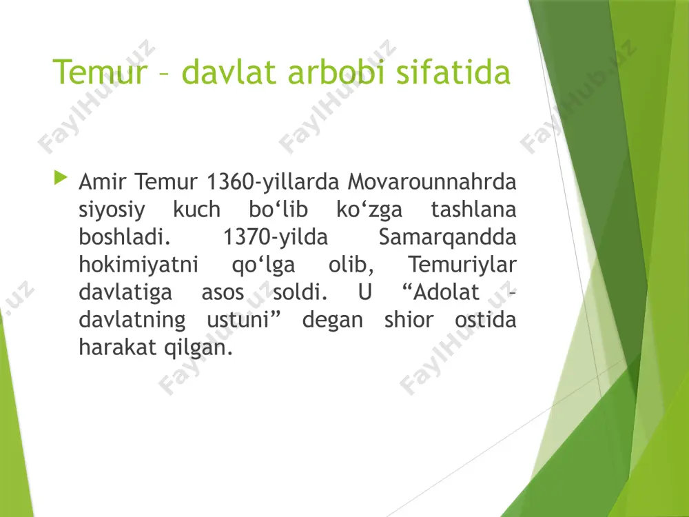 amir temur to'liq mavzu prezentatsiya - Page 3