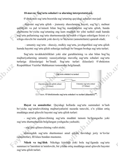 sug'urta sohalari va ularning interpretatsiyasi — DOCX