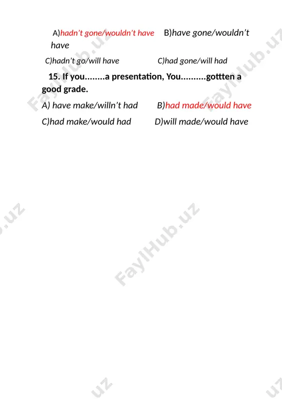 conditional sentences quiz - Page 3