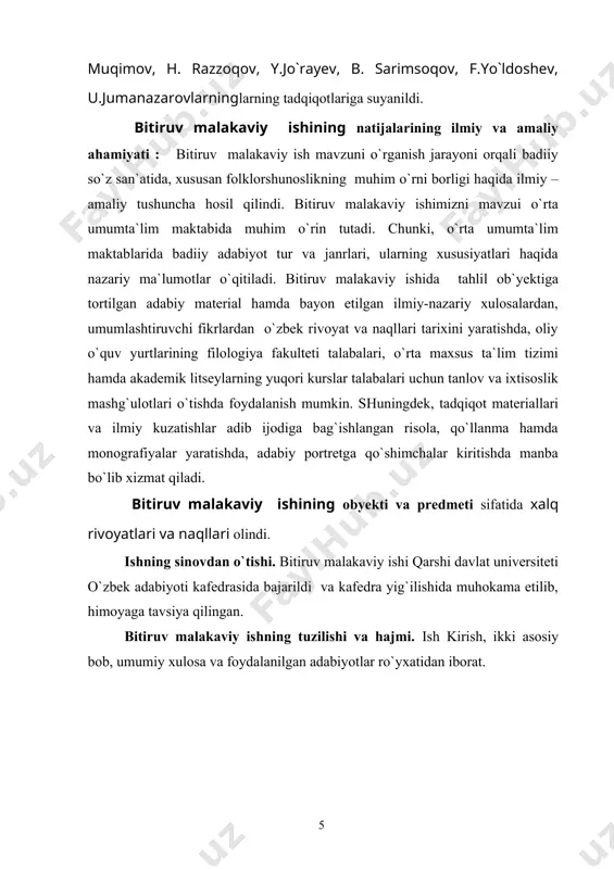 na keng ommaviy ijro etiluvchi janr hisoblanadi – uni bilgan shaxs o`zi istagan shaklda aytaveradi. afsonalar, ko`pincha, biror diniy hodisa yoki obyekt bilan bog`liq holda hikoya qilinadi. bu narsa afsona voqealariga kishilarni ishontirish maqsadidan kelib chiqqan. shuning uchun ham ko`pchilik afsonada aks ettirilgan voqealarni haqiqat deb tushunadi. afsona tekstida an`anaviylik yo`q ekan, syujet tuzilishi ham murakkab emas. shuning uchun aytuvchining mahorati bilan bog`liq holda syujet doim o`zgarib turadi. afsona syujetlari mifoligik hodisalar, geografik joylar nomi bilan bog`liq g`aroyib voqealardan tashkil topgan. xarakterli tomoni shundaki, deyarli barcha afsonalarning syujeti bir yoki ikki epizoddan tashkil topadi. syujet voqealari esa ko`proq tugundan boshlanadi. bunday epik tugunlar esa tinglovchilarni kutilmaganda voqealar ichiga olib kiradi. masalan, «farhod va shirin» afsonasining boshlanishi quyidagicha epik tugun bayonidan boshlangan: «farhod dev xorazmshohning shirin ismli qizini sevib qolibdi» va h.k. afsonalarning tematikasi rang-barangdir. osmon, yer, suv pirlari (muakkil)ning g`aroyib ishlari, yovuzlik yaratuvchi ruhlar bilan ezgulik yaratuvchi ruhlar o`rtasidagi doimiy …