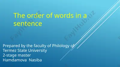 what is word order? — PPTX