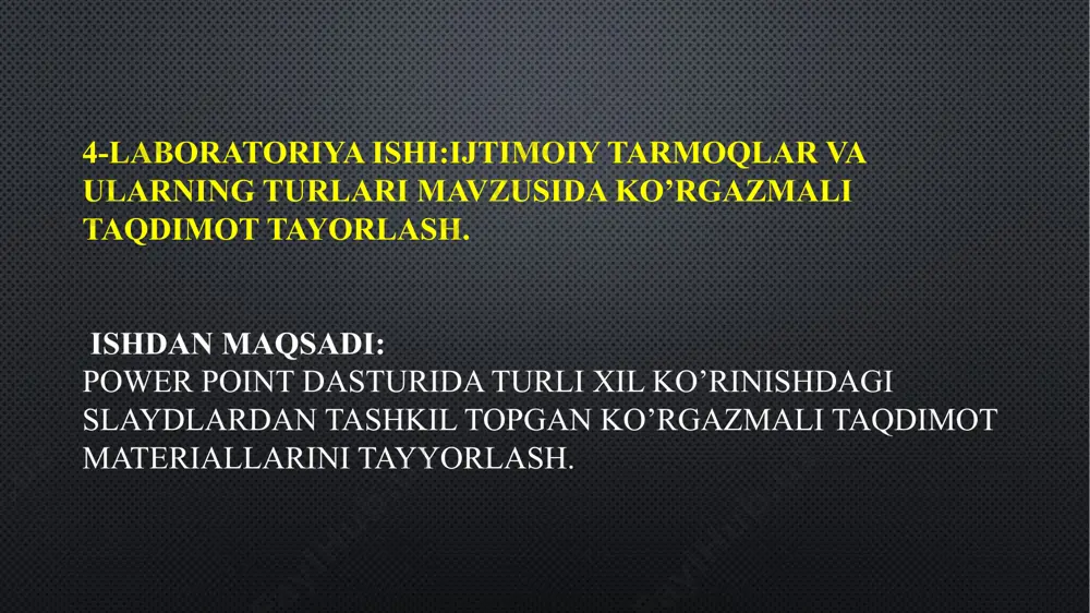 [3]. ijtimoiy tarmoqlarning eng avvalgi shakli elektron eʼlonlar taxtasi boʻlib, ularning birinchisini cbbs nomi ostida ibm xodimi u. kristensen tomonidan 1978-yilda yaratilgan[4]. 1983-yilda allaqachon dunyoda 800 ta, 1988-yilda esa 5000 ta elektron doskalar mavjud edi[5]. internetda ijtimoiy tarmoqlar 1995-yilda classmates.com aqsh portali paydo boʻlishi bilan mashhurlikka erisha boshladi. loyiha juda muvaffaqiyatli boʻldi, bu keyingi sanoqli yillarda bir necha oʻnlab shunga oʻxshash xizmatlarning paydo boʻlishiga olib keldi. lekin ijtimoiy tarmoq „portlash“ining rasmiy boshlanishi 2003-2004-yillarda aqshda linkedin, myspace va facebook ishga tushirilgani hisoblanadi[6]. internetning rus tilida soʻzlashuvchi segmentida odnoklassniki va vkontakte koʻrinishidagi ijtimoiy tarmoqlar 2006-yildan beri ommalasha boshladi (facebook saytining ruscha versiyasi faqat 2008-yilda paydo boʻlgan). oijtimoiy tarmoq nima? ijtimoiy tarmoq internetda joylashtirilgan portallar sifatida tasniflanadi, ular umumiy qiziqish va faoliyatga (ta'mga, jug'rofiy hududlarga, ish yoki o'qishlarga) ega bo'lgan jamoalardan tashkil topgan. uning asosiy maqsadi o'zaro manfaatlarga asoslangan munosabatlar yoki aloqalarni rivojlantirish va qo'llab-quvvatlash uchun ochiq kanalni yaratishdir. ijtimoiy tarmoqlarda tanishlar yoki …