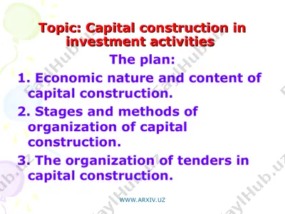 capital construction in investment activities — PPT