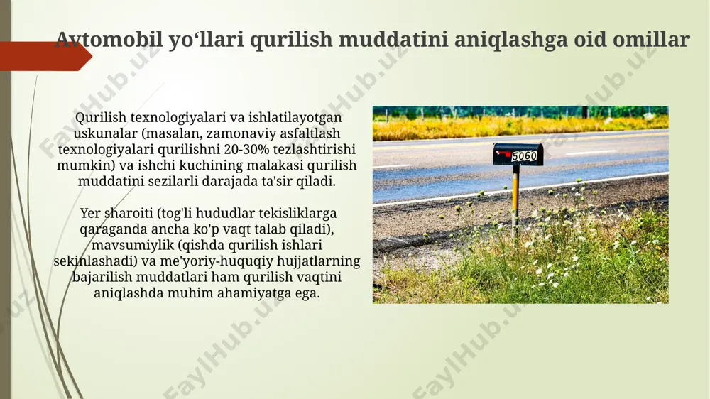 avtomobil yo'llarini qurilish muddatini aniqlash - Page 4
